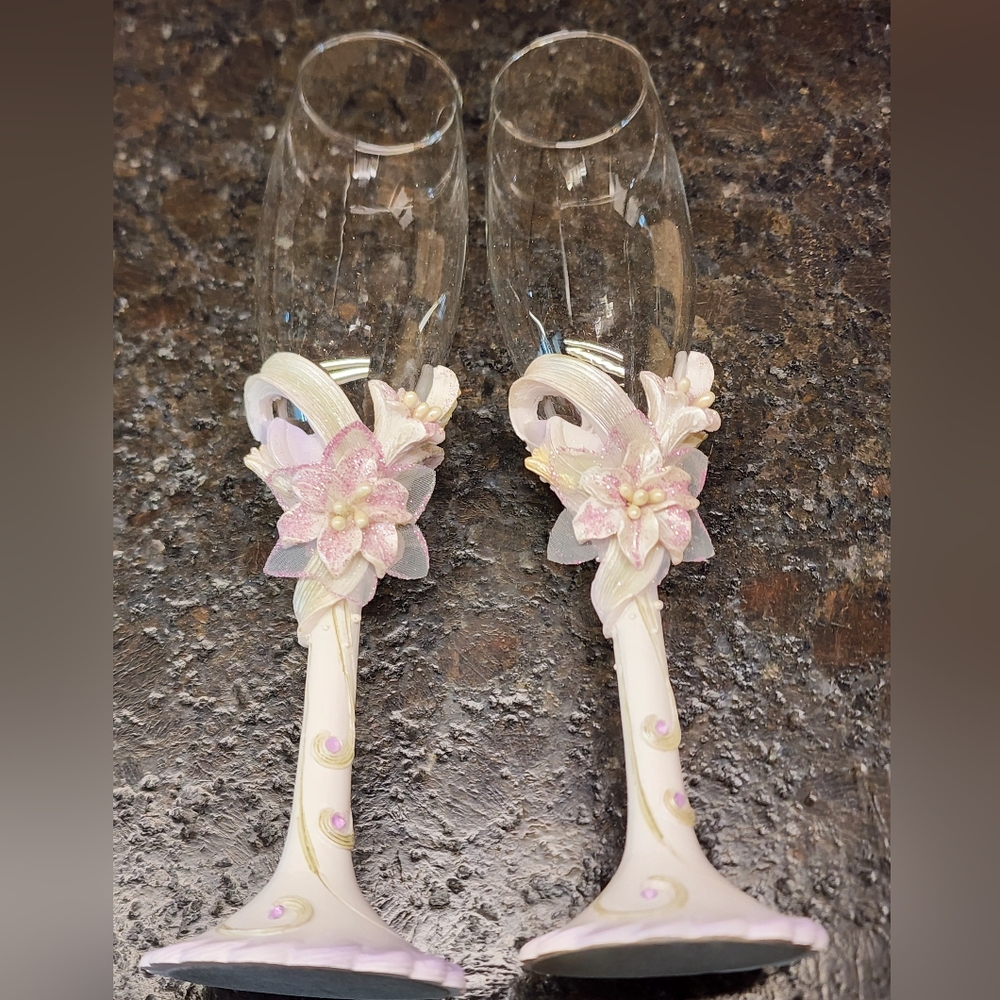 Champagne Toasting  Flutes NIB Wedding